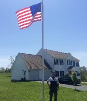 20' ESS Flagpole with 4' x 6' U. S. Flag Vinton Virginia